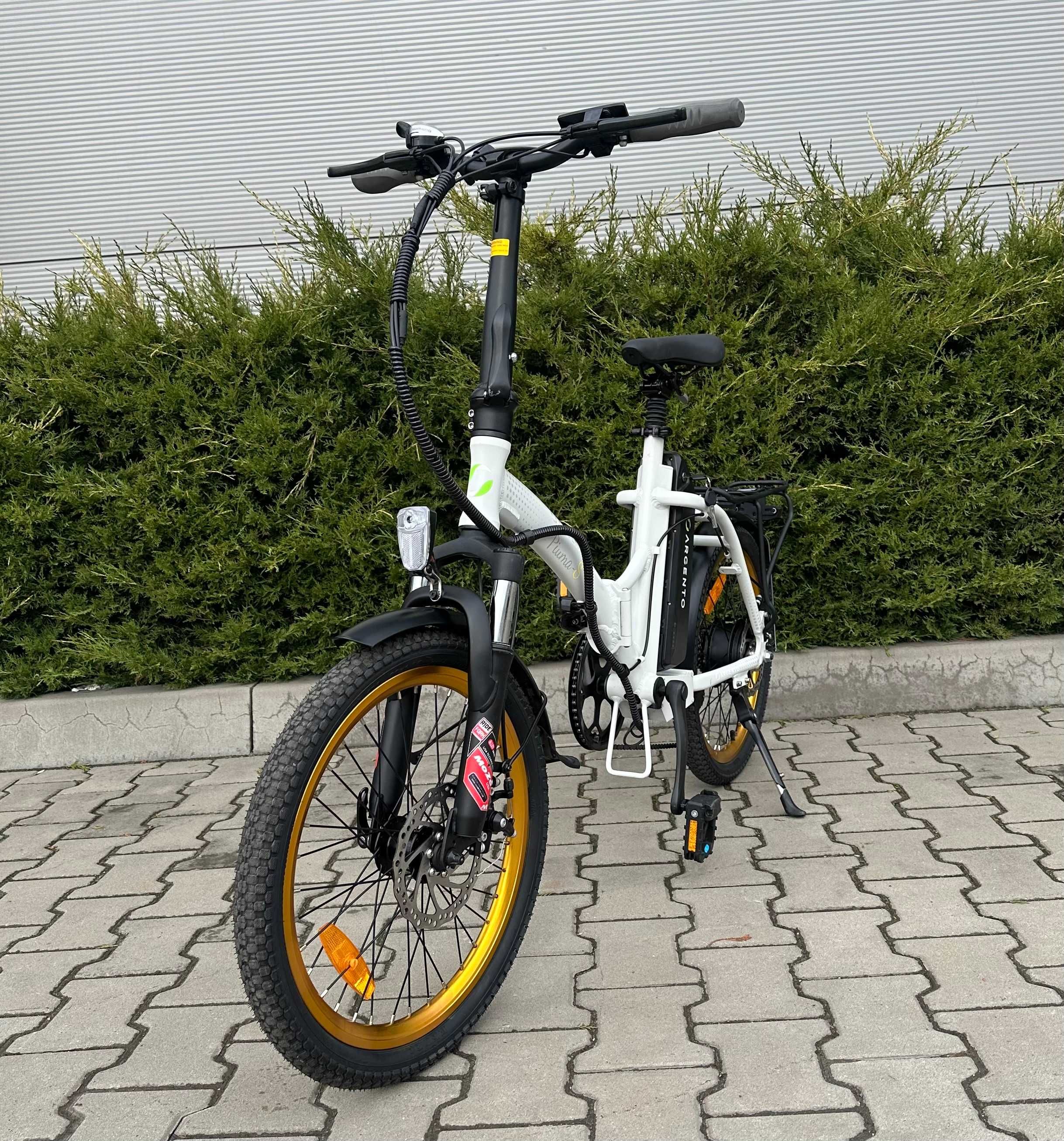Elektryczny aluminiowy rower  składak 20" Argento Piuma-S Bafang