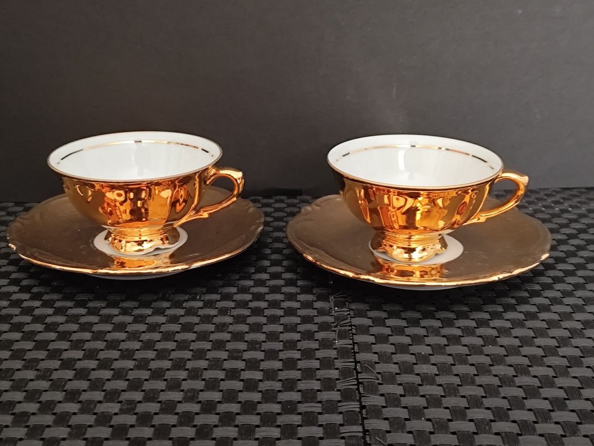 Porcelana Bawaria  Złoty Serwis do mokka TET-TA-TET Tirschenreuth