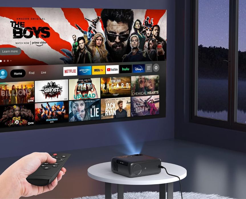 Проектор RayFoto 1080P Full HD, Wi-Fi Bluetooth з динаміками