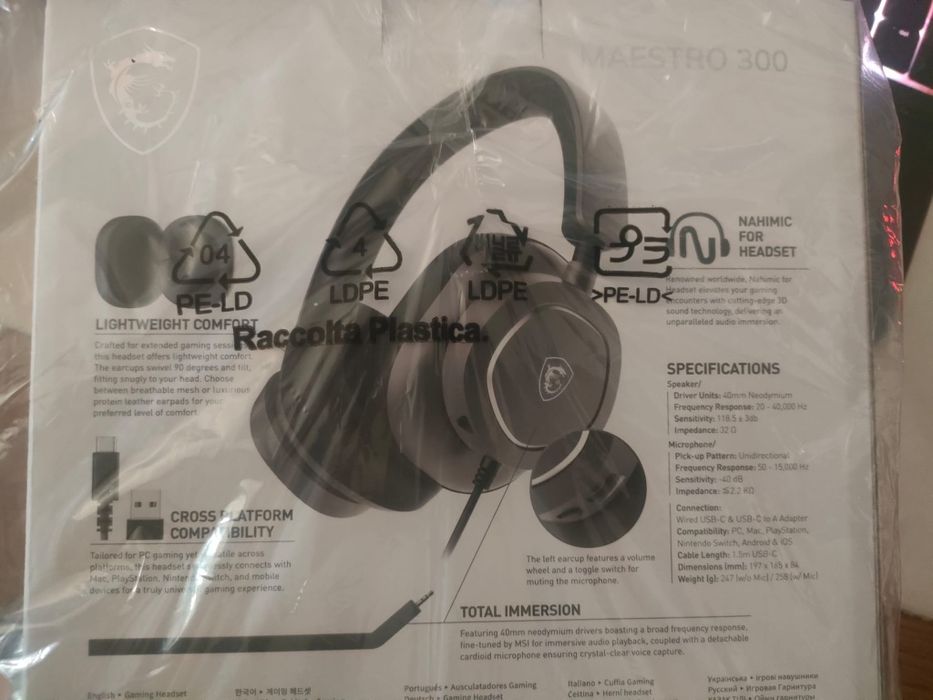 Vendo Phones MSI Headset Maestro 300 Gaming USB Preto