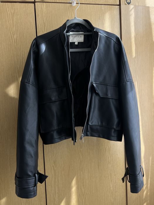 Укорочена Куртка з екошкіри жіноча Review