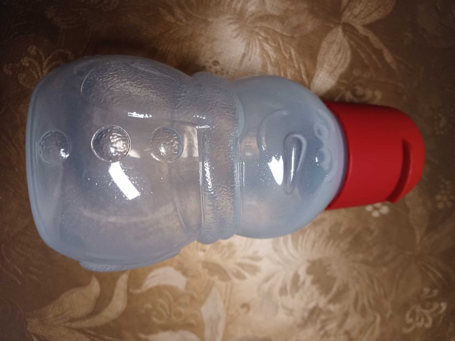 Garrafa da Tupperware - Boneco de Neve - Criança para o Natal - NOVA