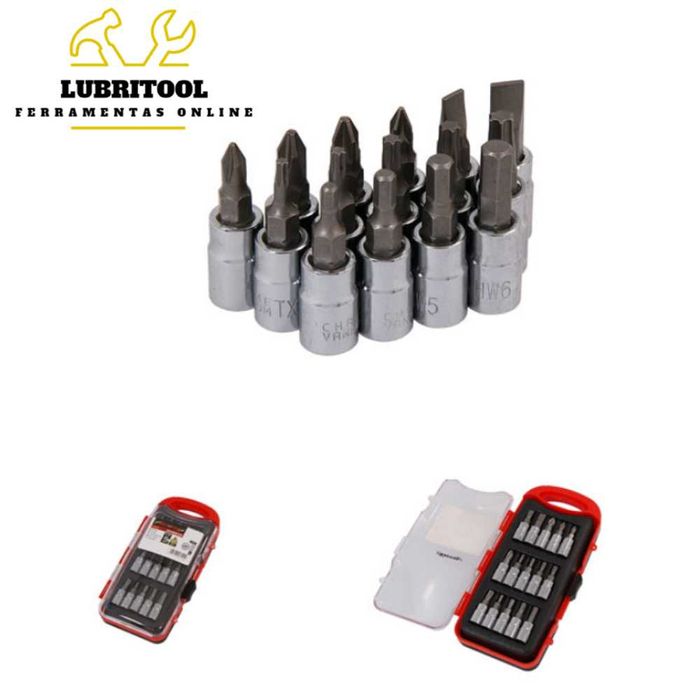 Jogo 15 Chaves Caixa 1/4" Fenda PH PZ Torx Sextavada CT3244 | NOVOS