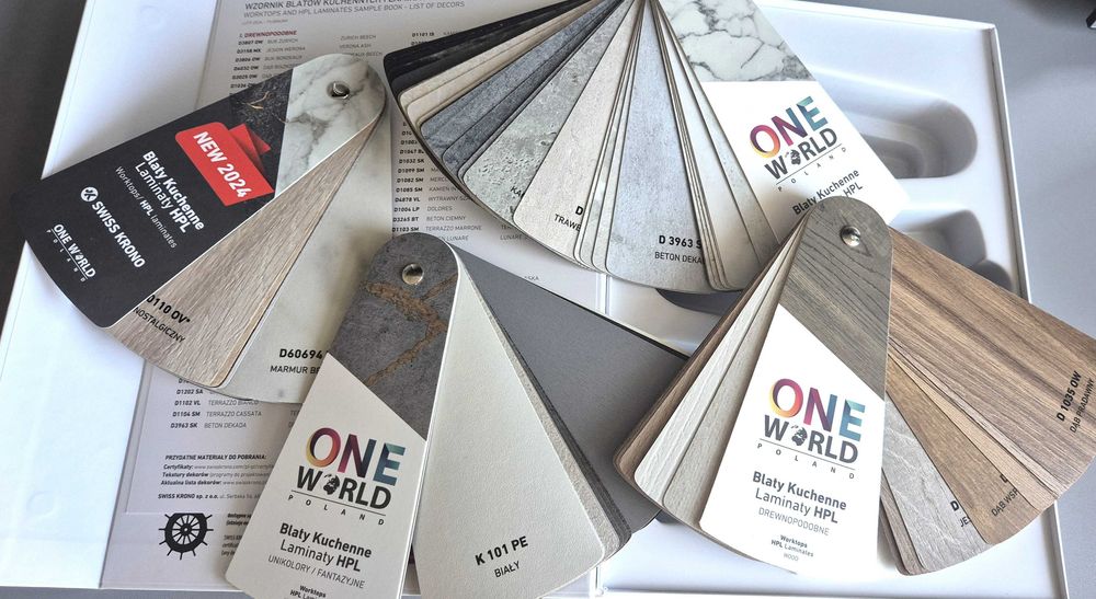 Wzornik Blaty Kuchenne Laminaty HPL One World Collection Swiss Krono