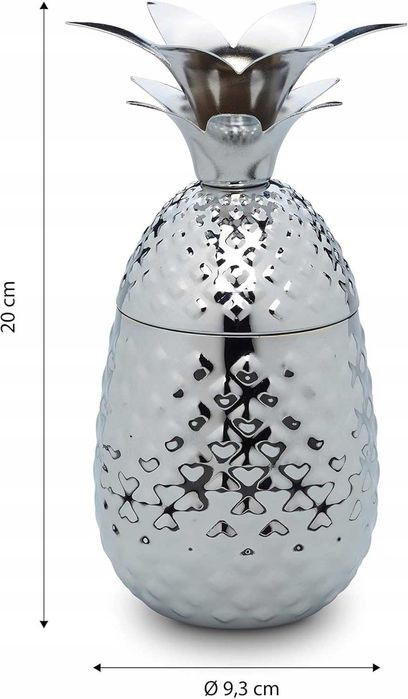 Kubek Ananas do koktajli, drinków 500 ml | stal nierdzewna, na prezent