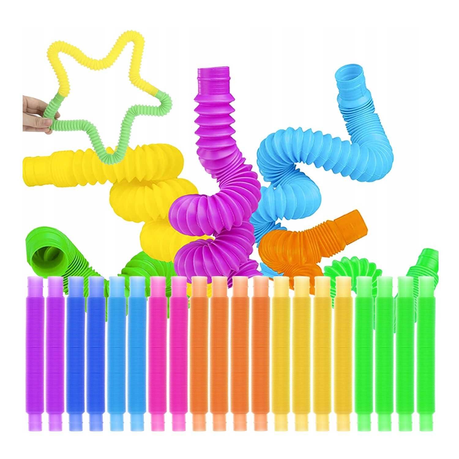 Rurki Sensoryczne Rury Tuby Pop Tube Zestaw 20 sztuk