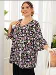 Fioletowa bluzka w kwiaty SHEIN r. 44
