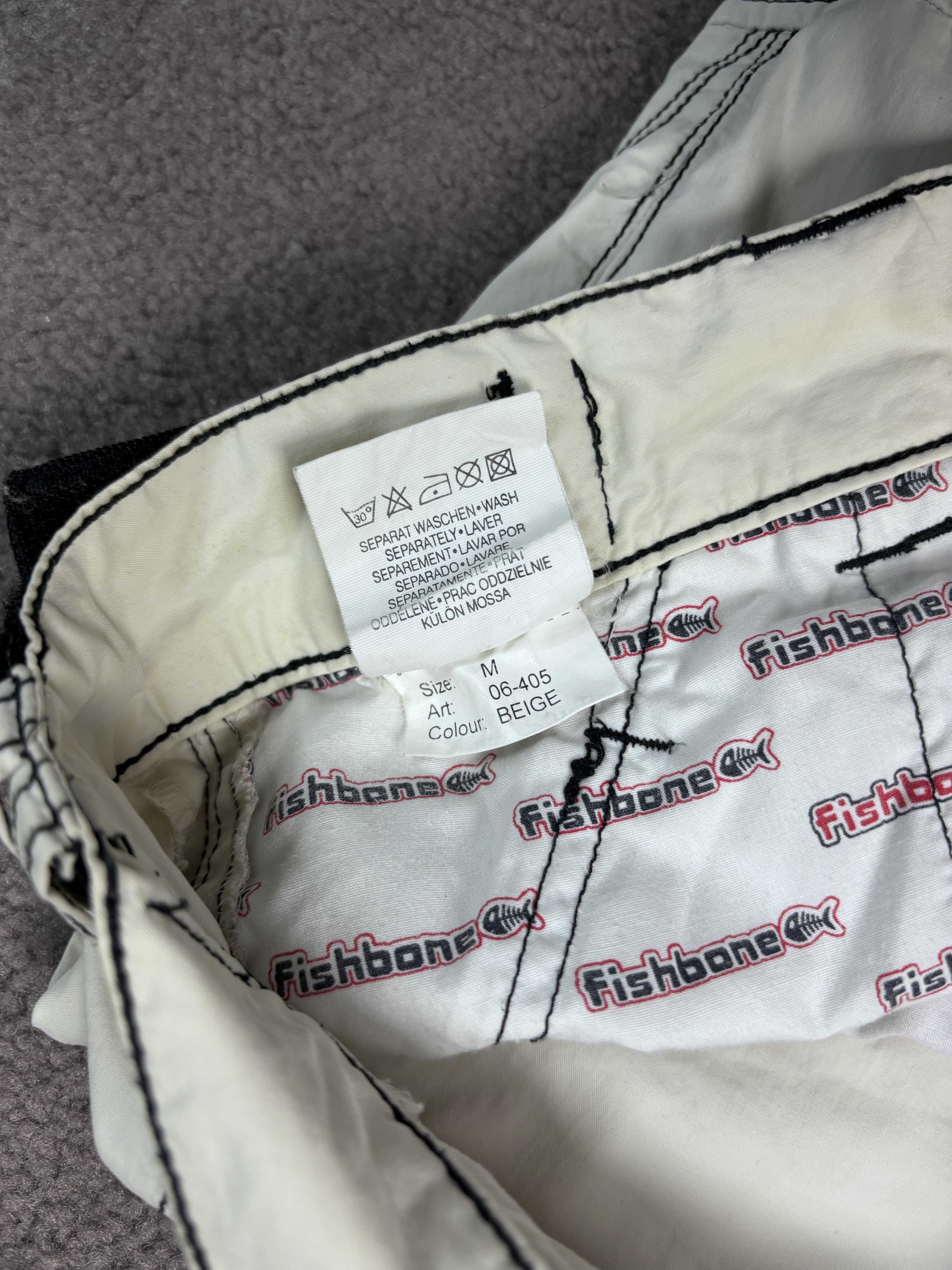 Spodnie Fishbone M Gear Cargo Beżowe Regulowane Kieszenie
