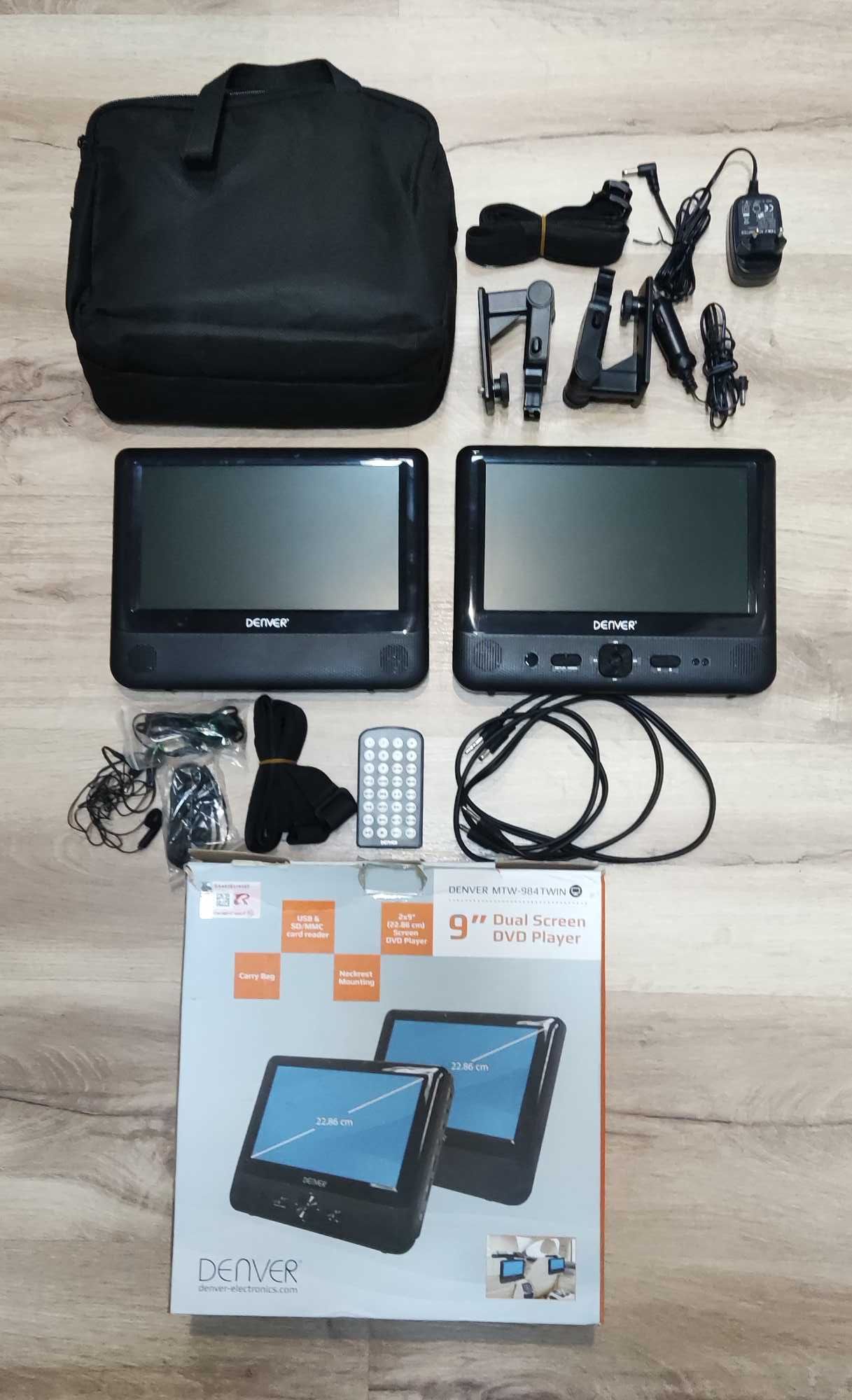 DVD duplo portátil - casa  - automóvel - como novo