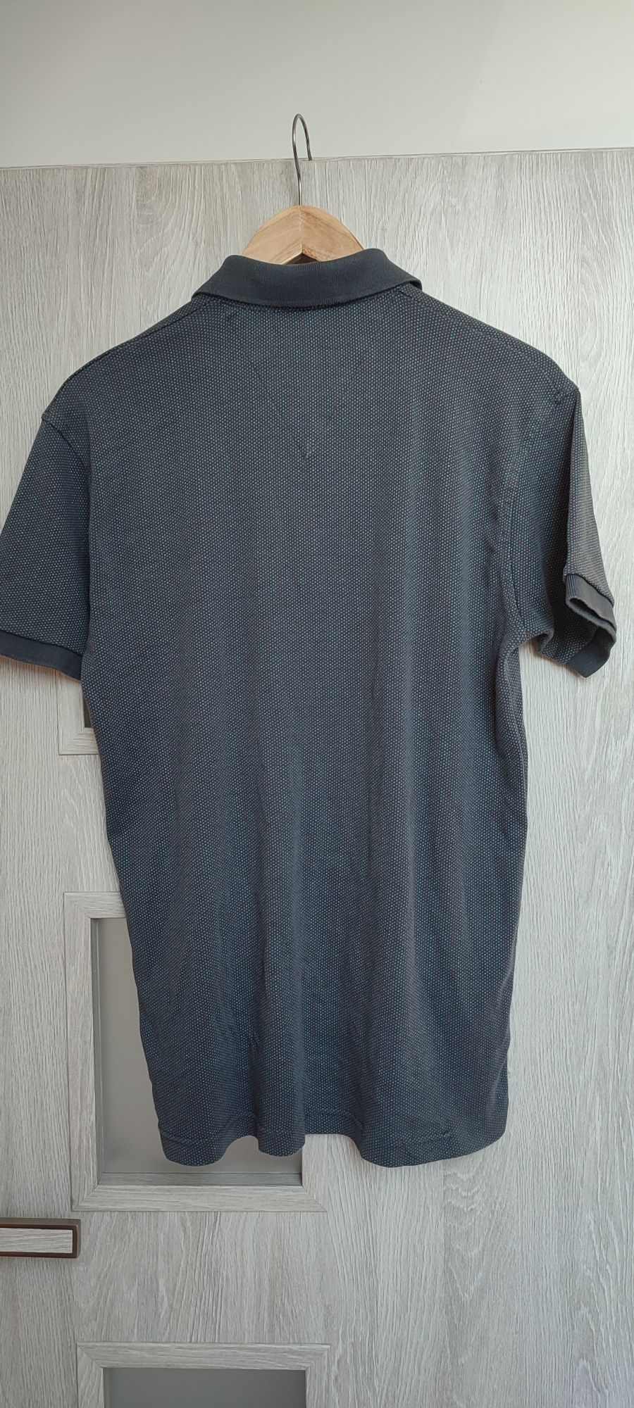 Szara polo koszulka t-shirt krótki rękaw bluzka Tommy Hilfiger M L
