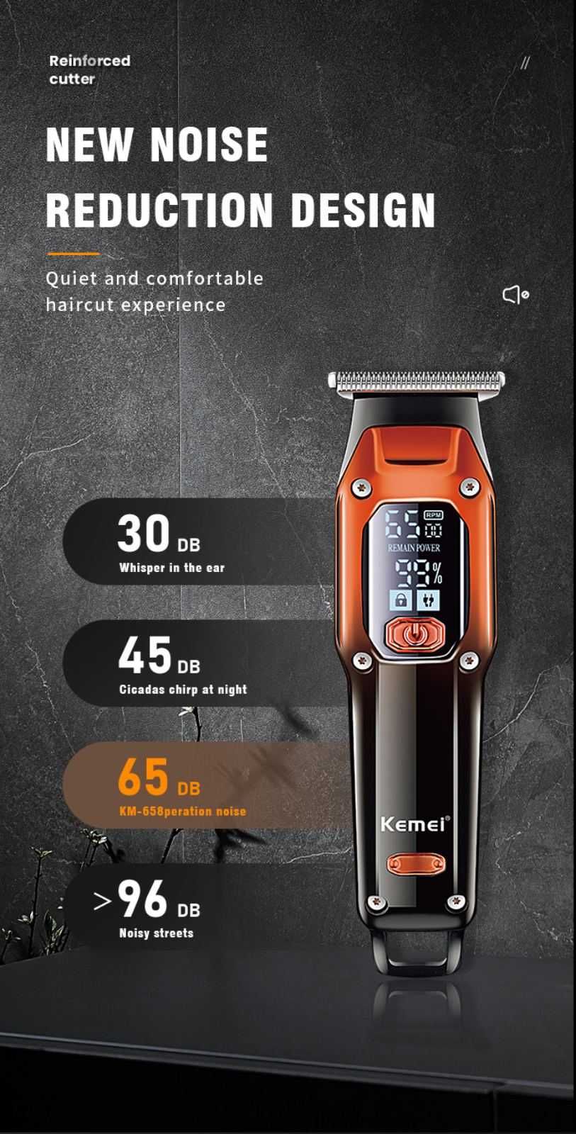 Машинка для стрижки Kemei KM-658 професійна