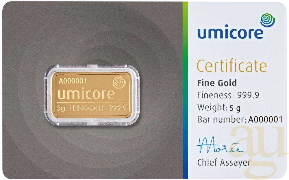 Barras de ouro de 5 gramas Várias ( Conjunto de 6 barras )