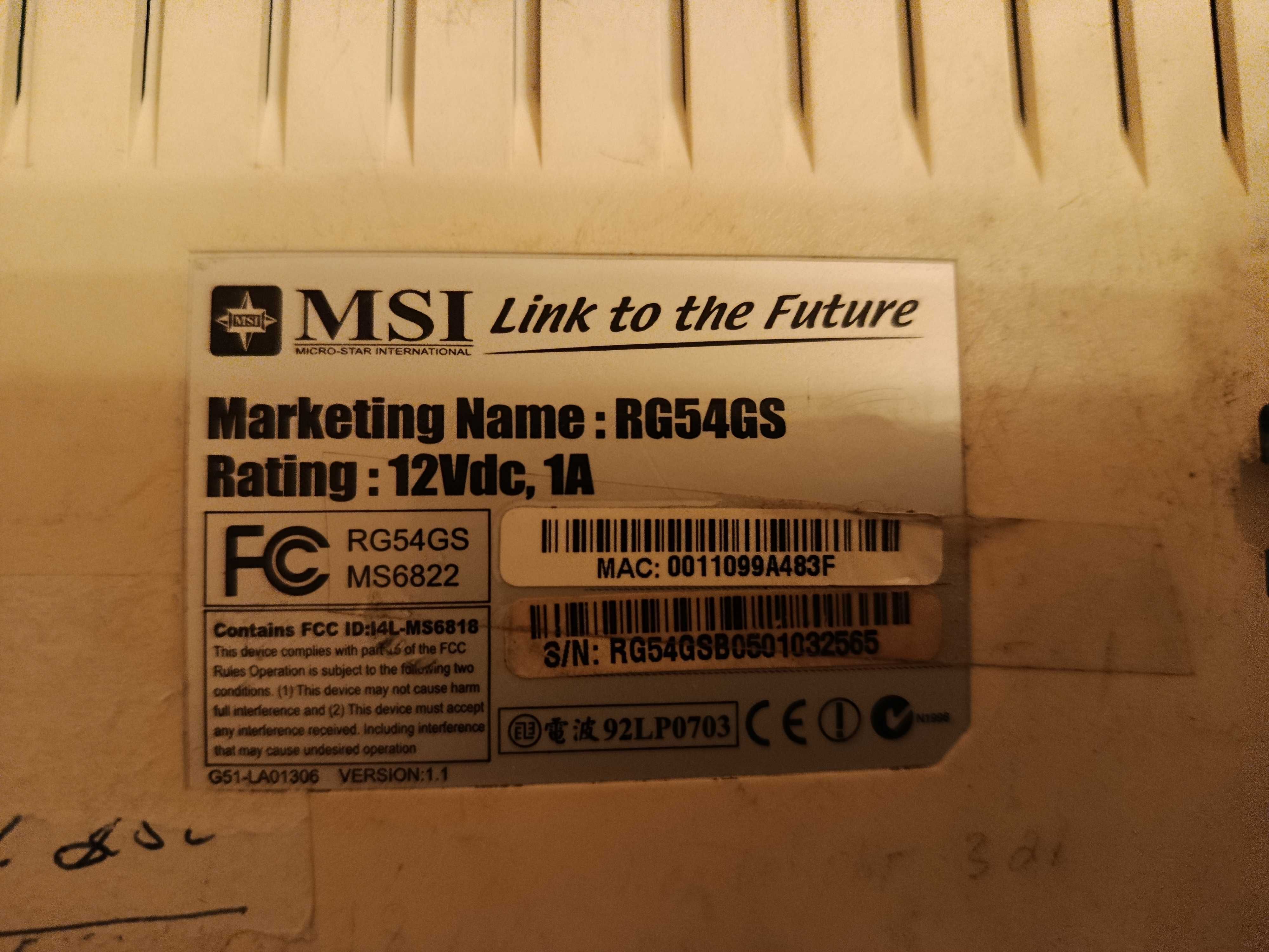 Роутер WiFi MSI RG54SG