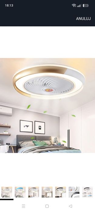 Wentylator sufitowy i lampa LED