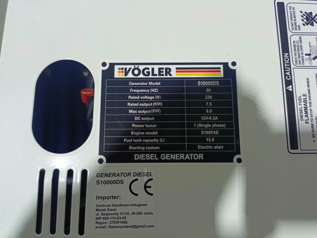 Agregat prądotwórczy VÖGLER S10000DS3 diesel generator prądu 10Kva