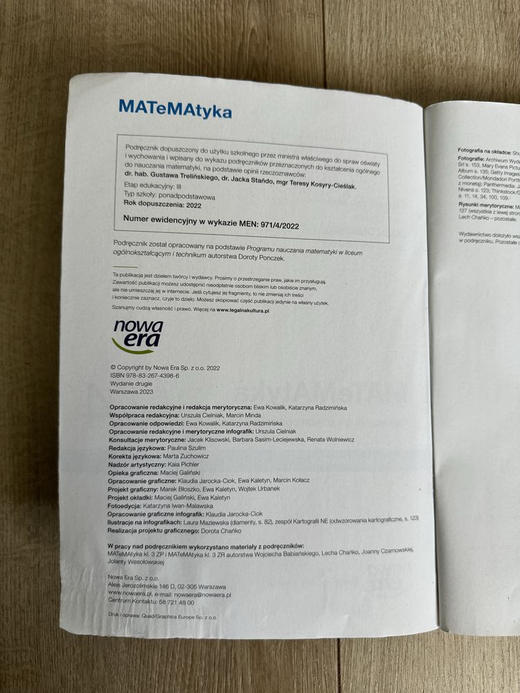 Ksiażka podręcznik MATeMAtyka 4 zakres podstawowy używana