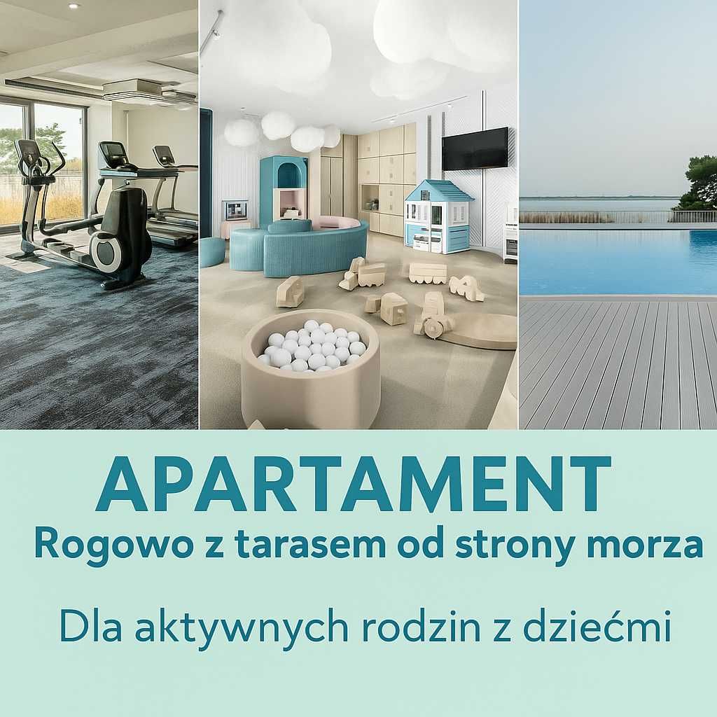 Rogowo PEARL Studio z tarasem od strony morza, Basen, Siłownia
