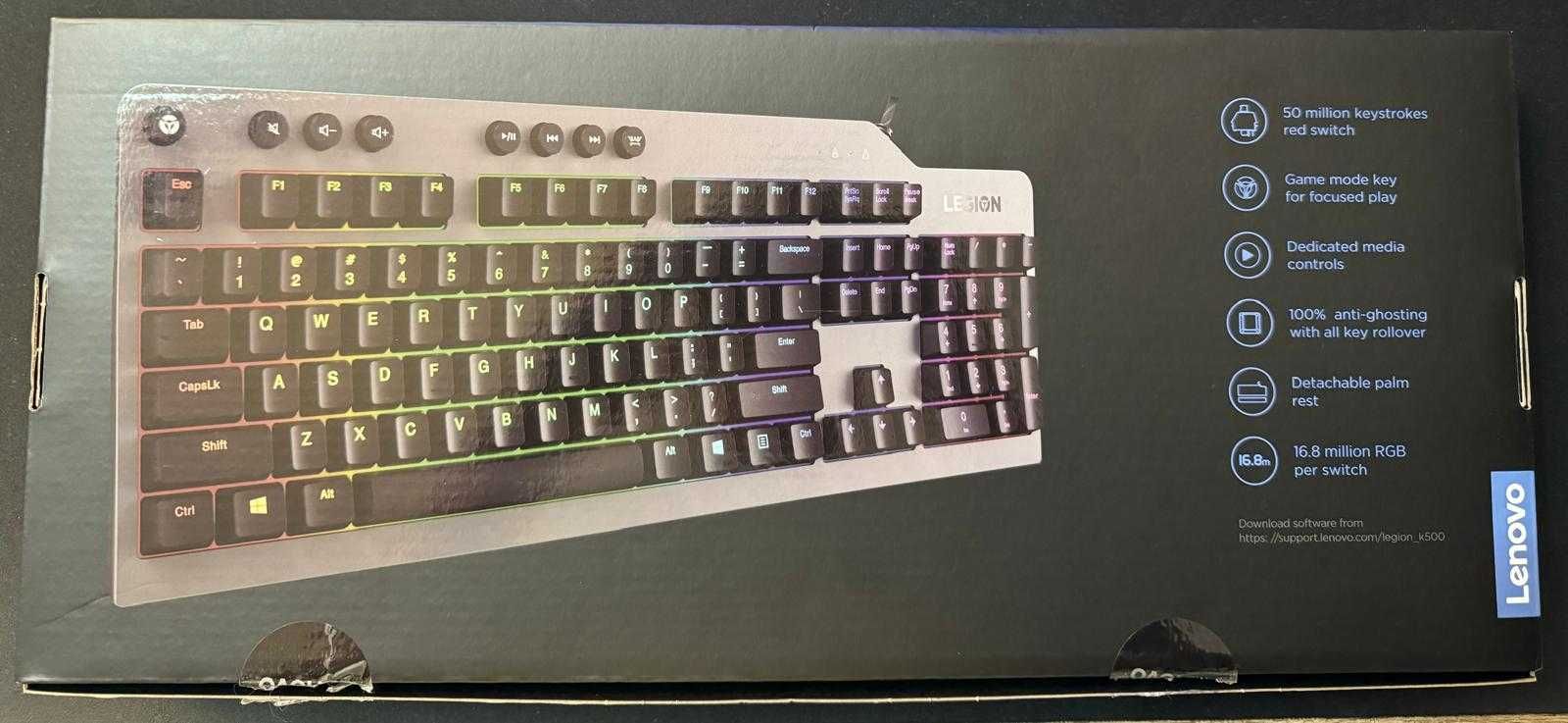 Teclado Mecânico Lenovo Gaming K500 Rgb Mechanical Gaming Keyboard PT