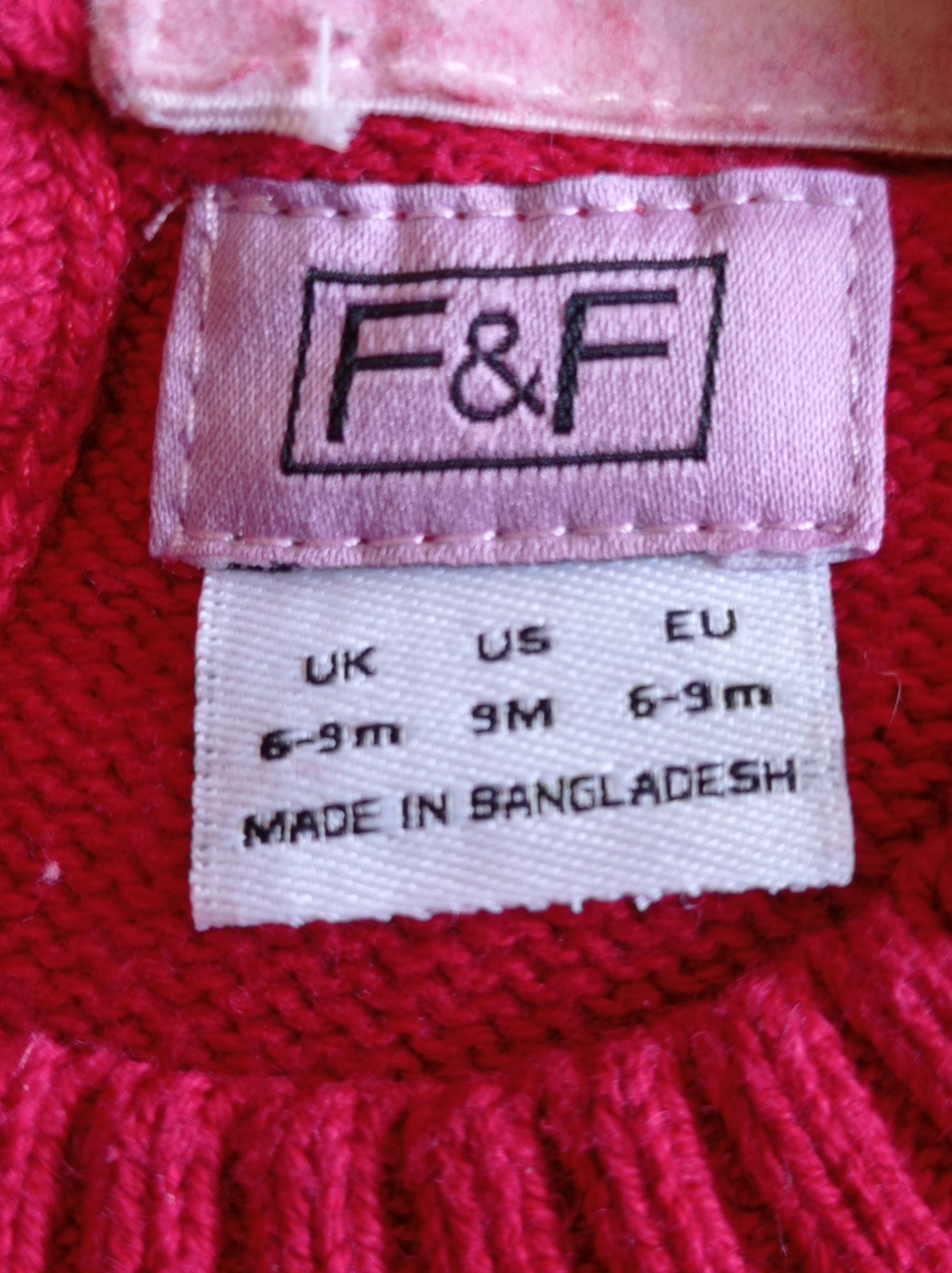 Bawełniany sweter świąteczny F&F r. 74