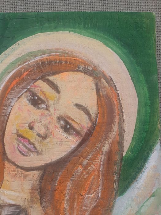 Anioł Opiekuńczy obraz ręcznie malowany na drewnie