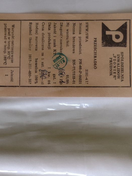 Prl Prześcieradło bawełna 100% z metką producenta