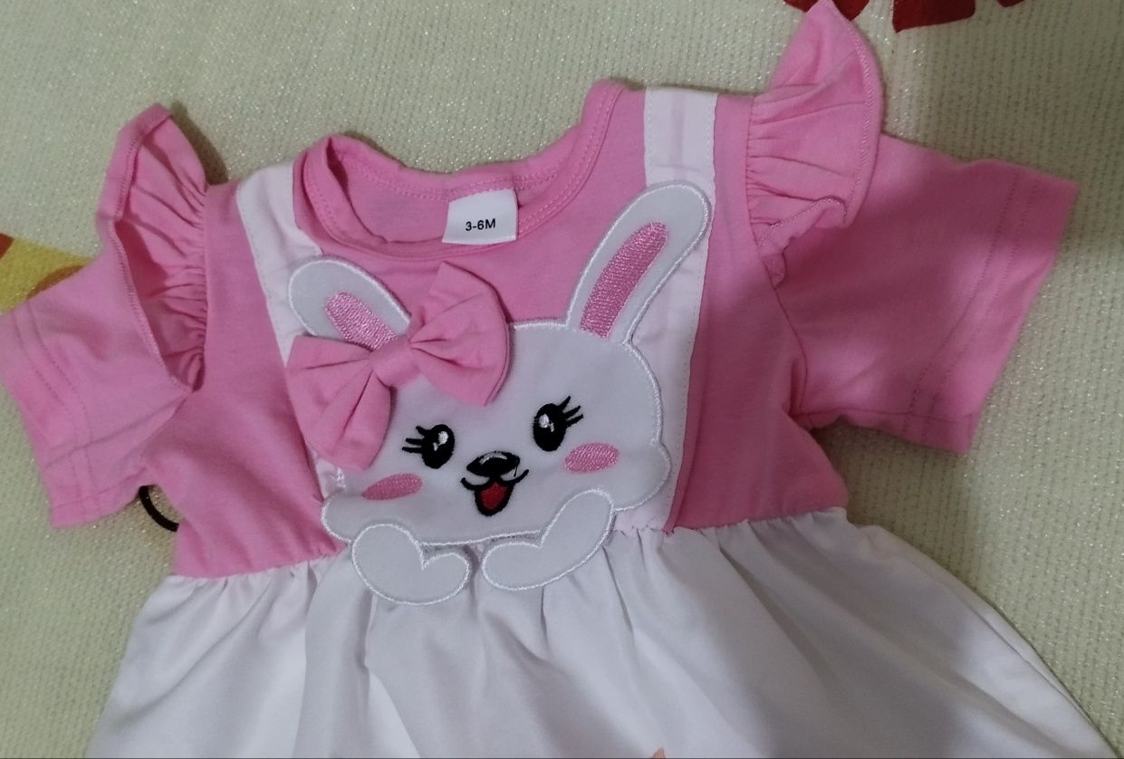 Vestido de páscoa com fita bebê 3 a 6 meses novo