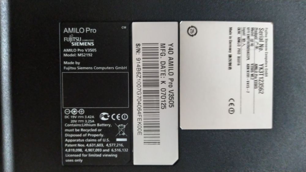 Laptop Fujitsu Siemens Amilo Pro v3505