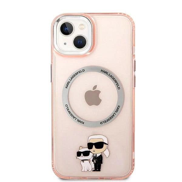 Etui Karl Lagerfeld Iconic Karl&Choupette MagSafe na iPhone 14 - różow