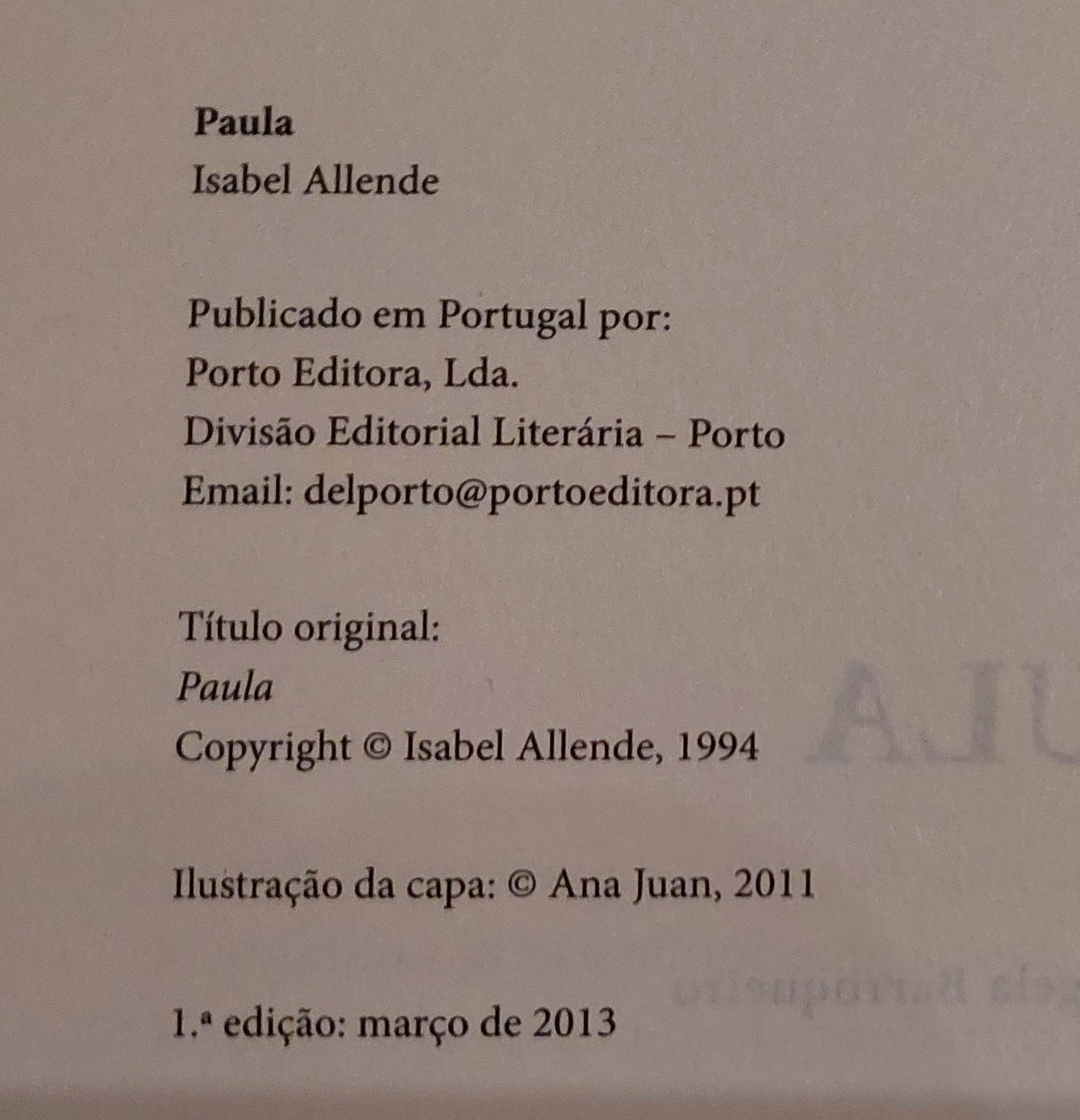 Livros Isabel Allende desde 7€ cada/ 3 livros 20 €