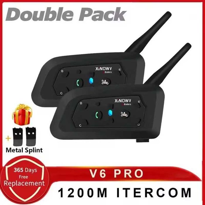 Мотогарнитура Xinowy V6 PRO | Ejeas V6 Pro | 1200м | 6 устройств