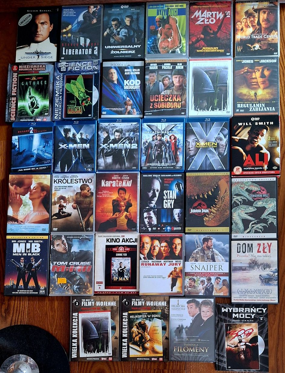 Filmy DVD Uniwersalny żołnierz, Jurassic Park, Gatunek, Mucha, Dom zły
