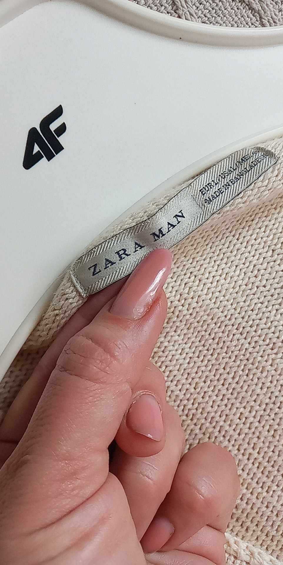 ZARA M-L kardigan paski bawełna biało-granatowy