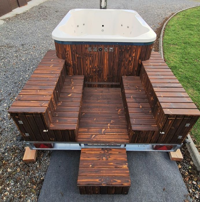 Wynajem Jaccuzi mobilne na przyczepce lekkiej. Gratisy