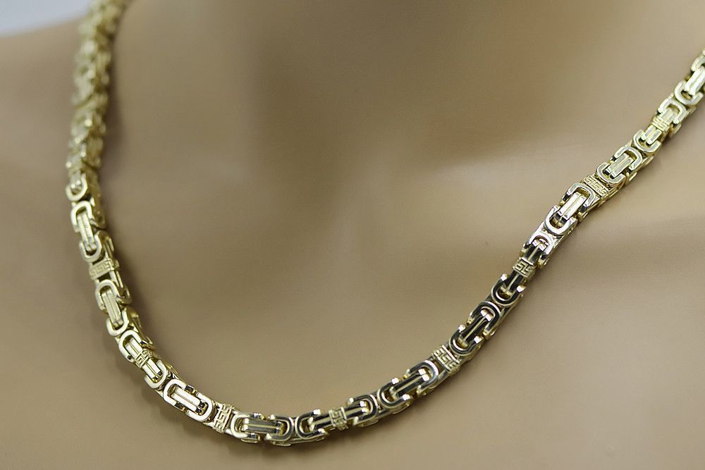 Złoty łańcuszek 14k 585 Królewski Bizantyjski Excellent pełny cc097y Ł