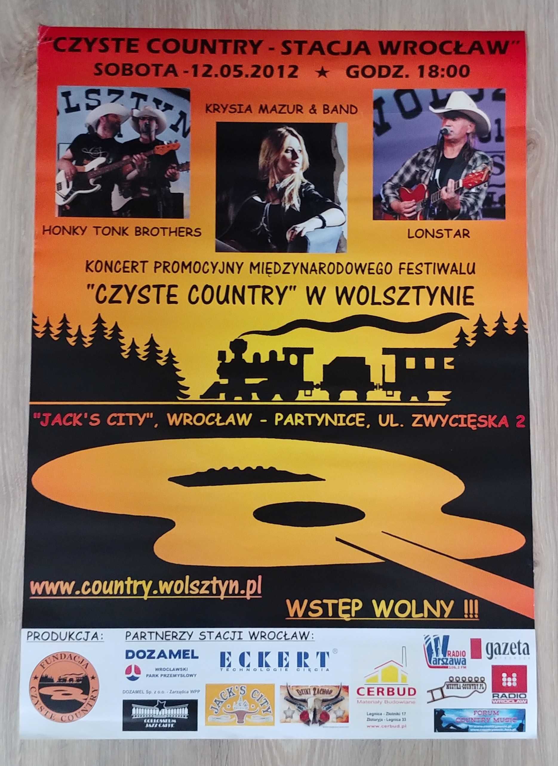 Plakat muzyczny Czyste Country w Wolsztynie - 48x68 cm - 2012