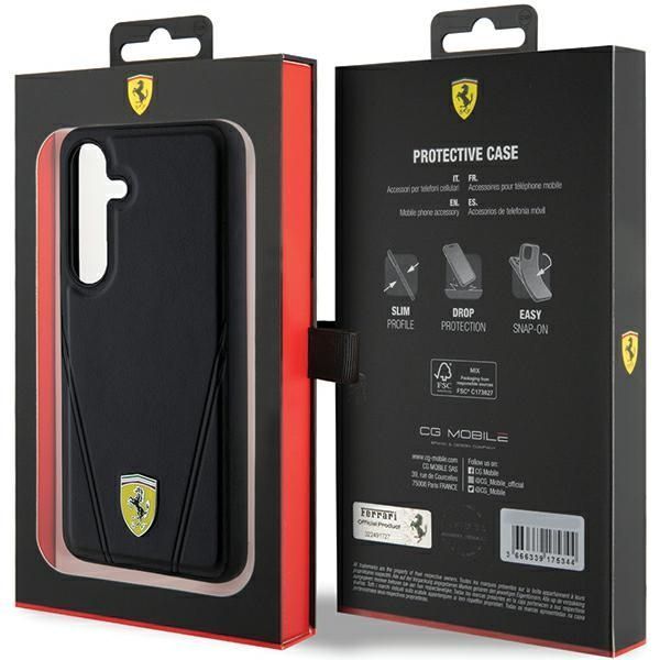 Etui Ferrari Hot Stamp V Lines MagSafe dla Samsung Galaxy S24+ S926