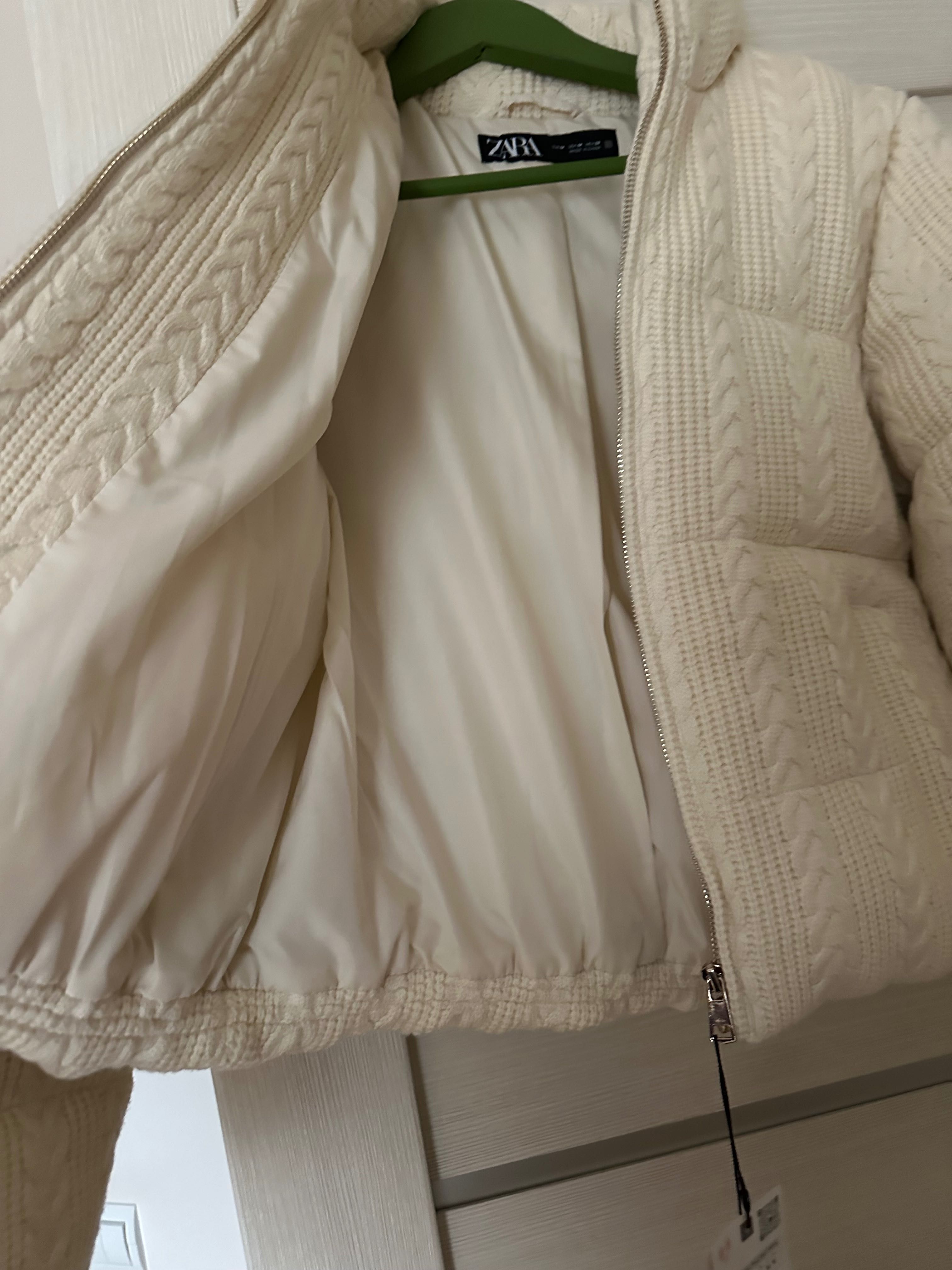 Пуховик новий Zara молочного кольору