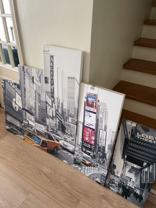 Conjunto 5 quadros nova iorque