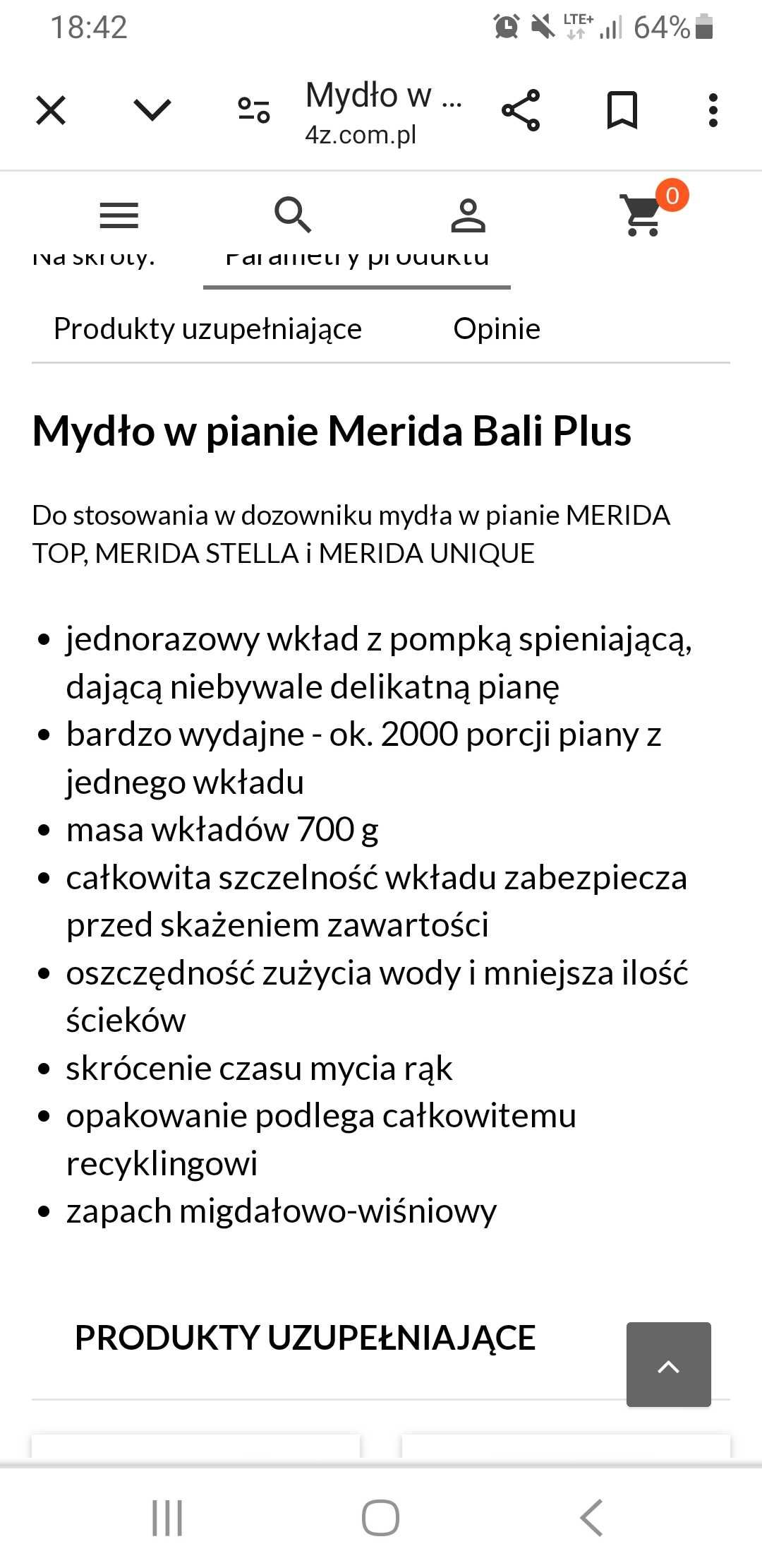 Mydło w piance Merida Bali Plus jednorazowy wkład 700g