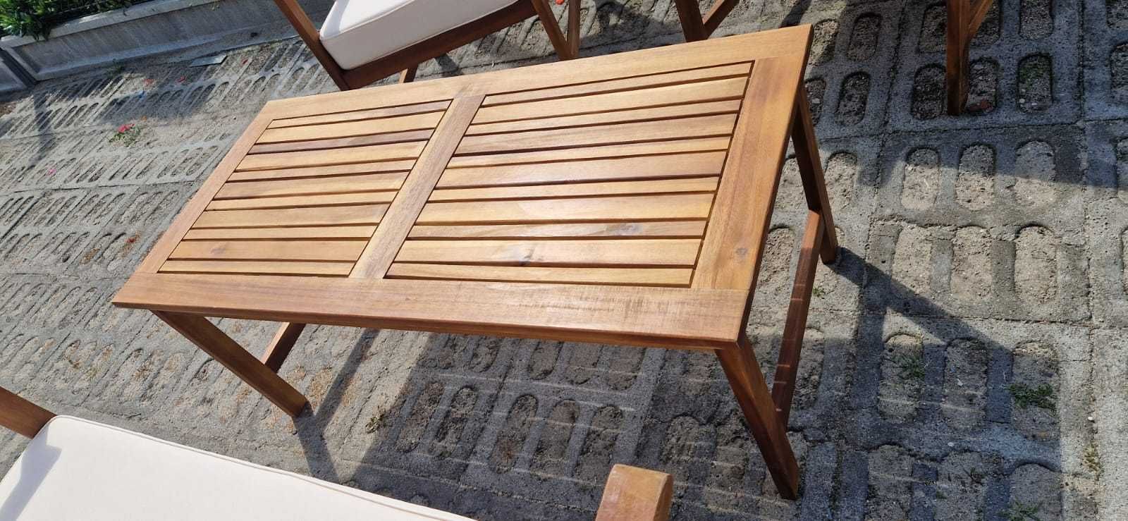 Zestaw mebli ogrodowych z drewna drewniane meble na taras ogród SUPER