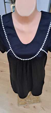 Tunika sukienka czarna jedwab bawełna. M