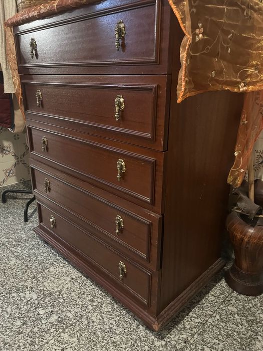 Conjunto moveis sala mesa cadeiras comoda