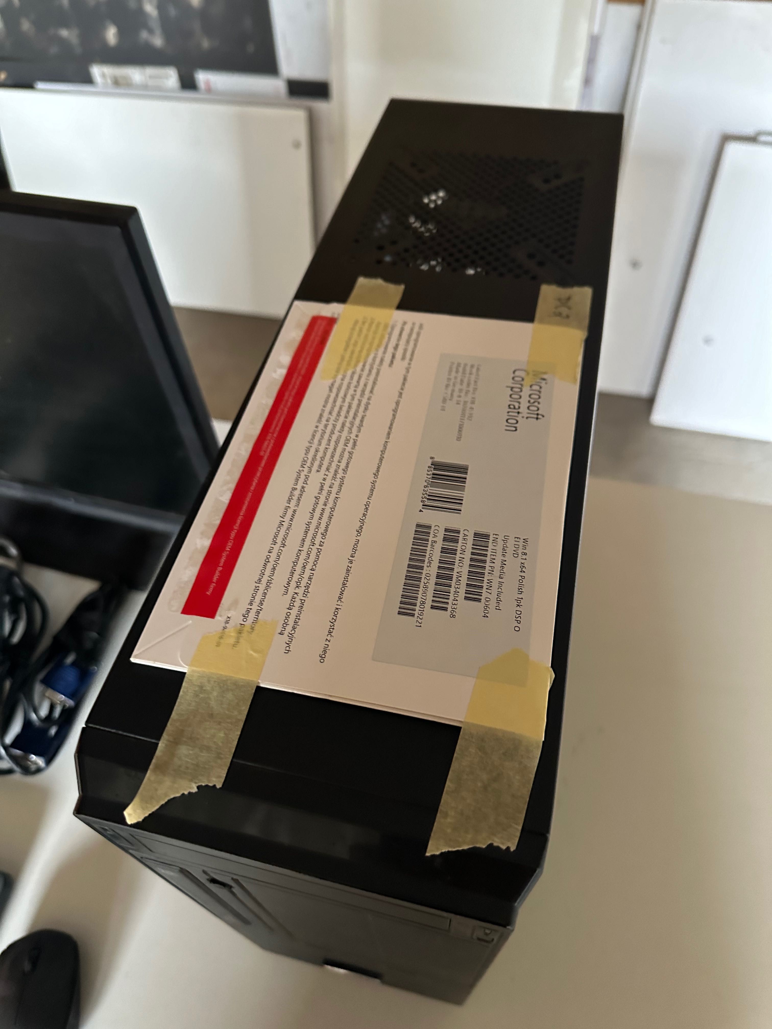 Komputer do biura sklepu zestaw monitor klawiatura mysz ups