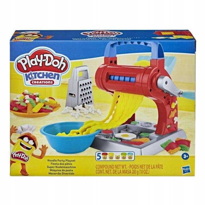 playdoh makaronowa zabawa ciastolina 5tub maszyna foremka miska talerz