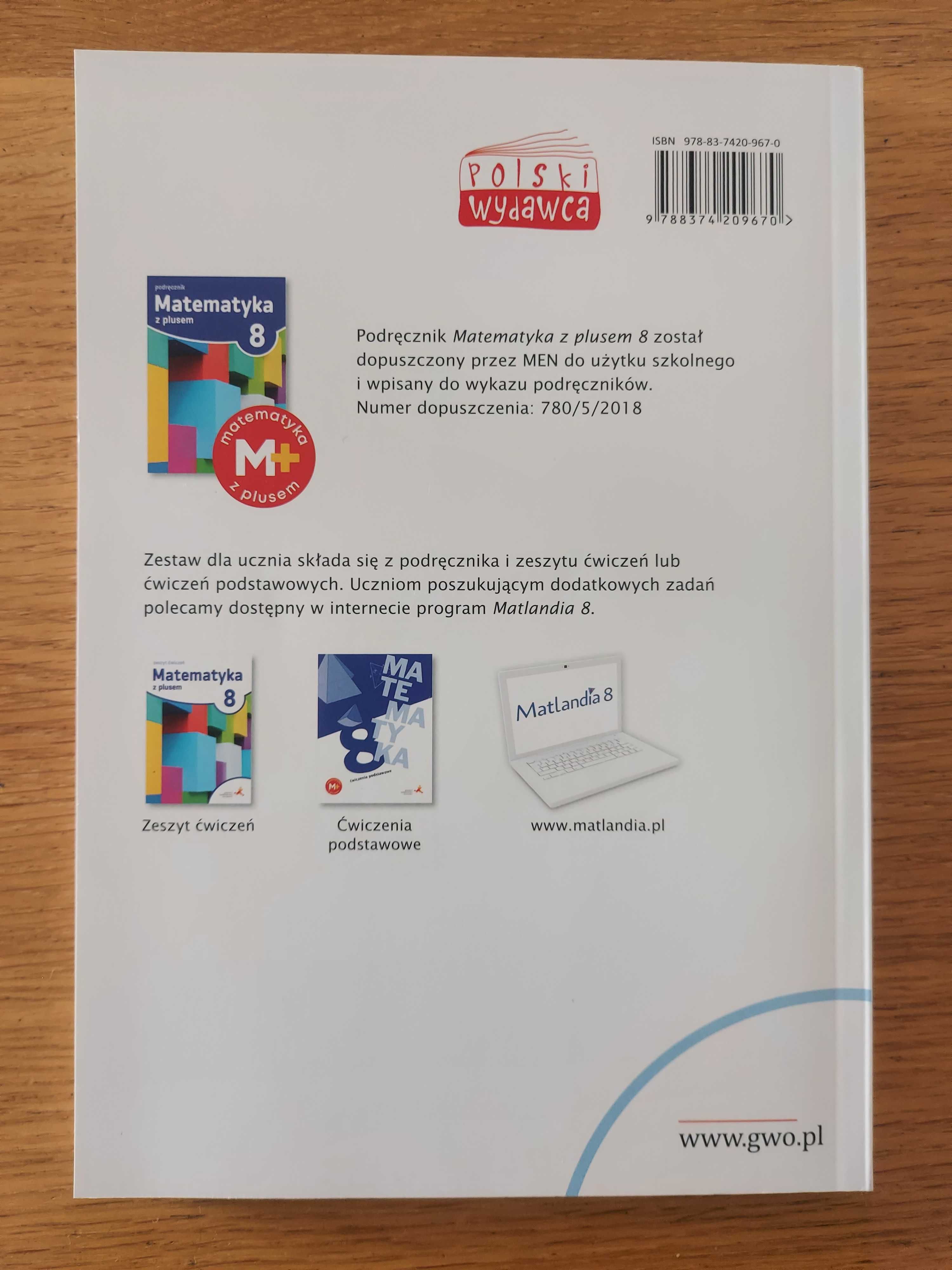 Matematyka z plusem, nowy zbiór zadań, klasa 8
