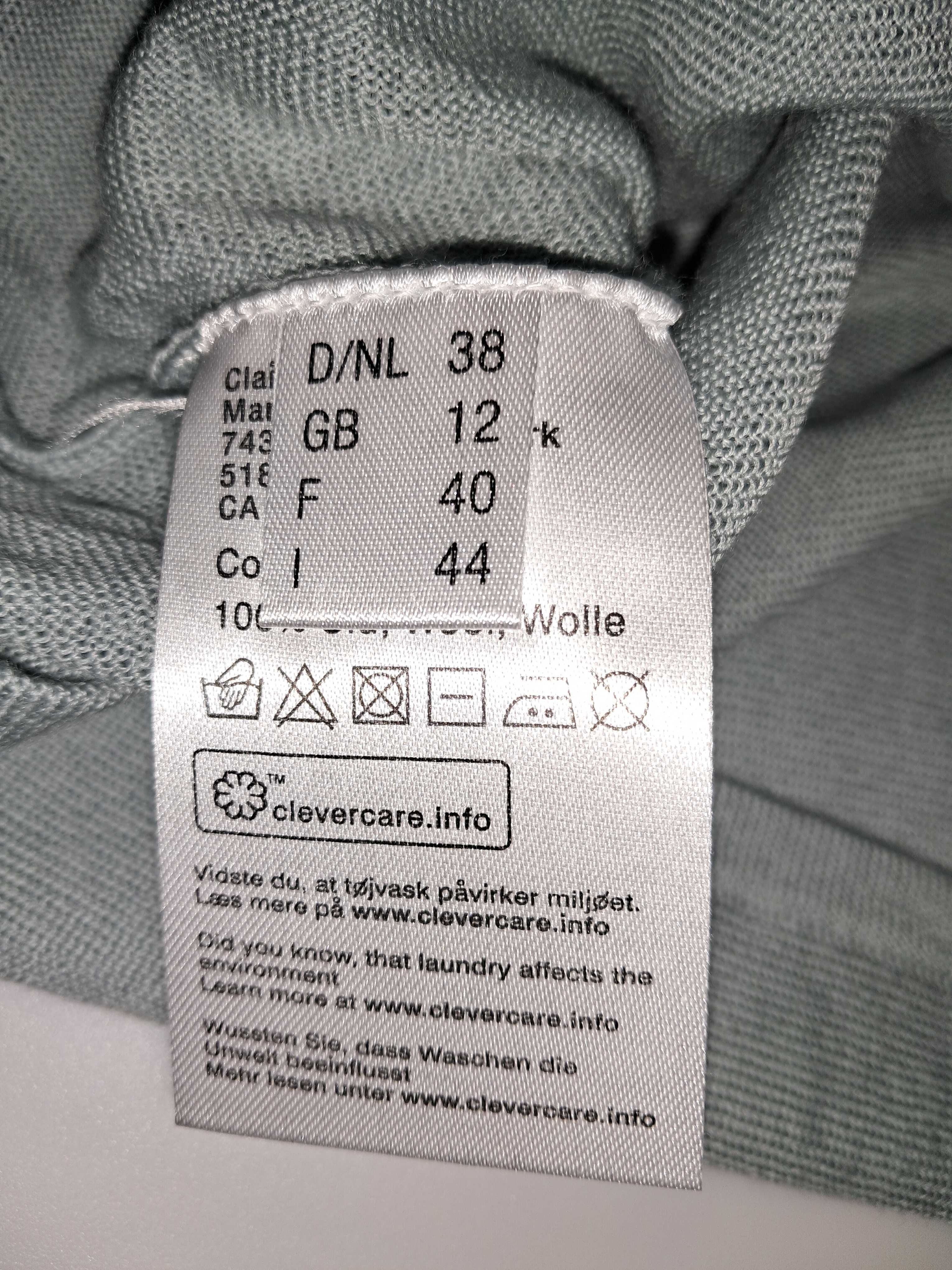 Sweter cienki, na wiosnę, lekka wełna, merino Claire, r. 38/40