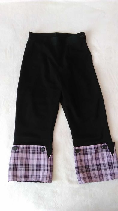 Бриджі жіночі класичні чорні / фіолетові /  у клітинку