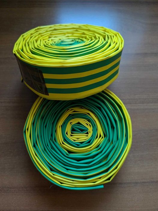 Rurka koszulka termokurczliwa termokurczka żółto zielona 5cm/10m