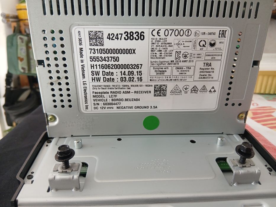 Auto-rádio Opel Corsa E de 2016