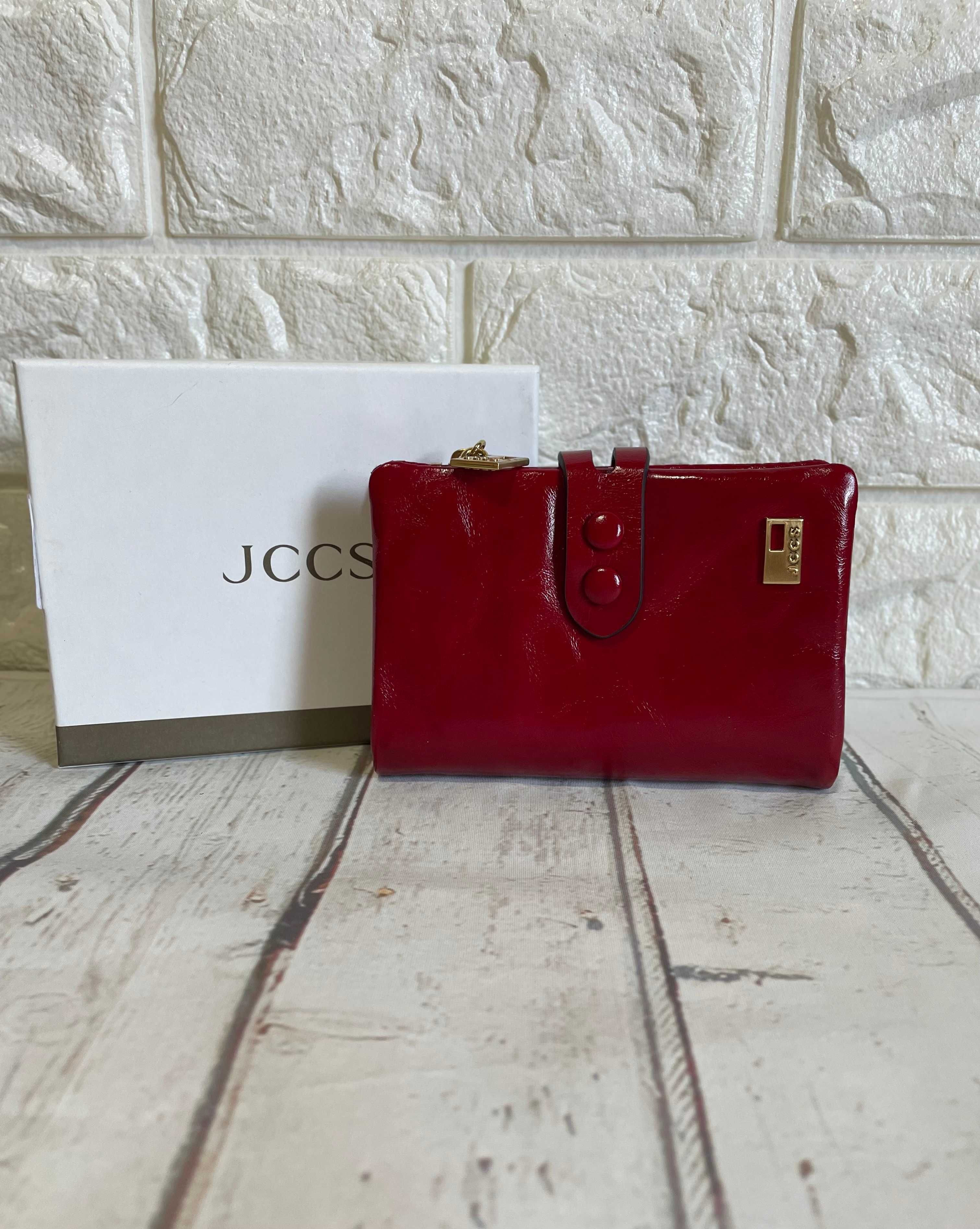 Жіночий шкіряний гаманець JCCS маленький червоний